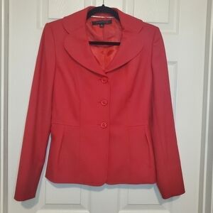 Anne Klein Red Blazer Jacket Sz 6